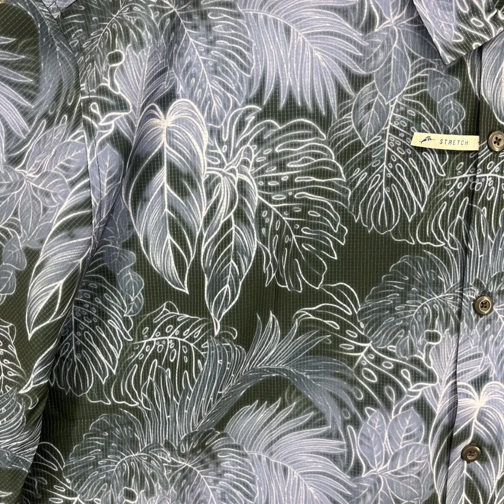 TOMMY BAHAMA Mens 4XLB 4XL BIG CORE SPORT STRETCH HAWAIIAN SHIRT COAST BLUE NOTE